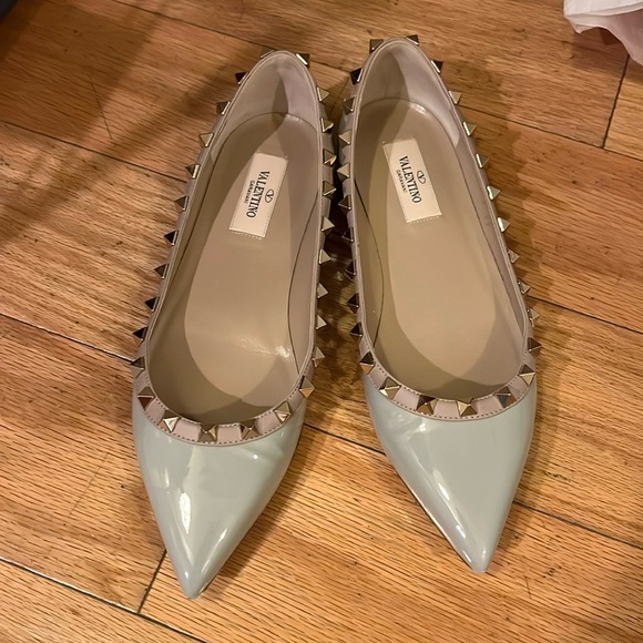 Valentino Garavani Patent Rockstud Ballerina Flats 37 (7) - Main Image